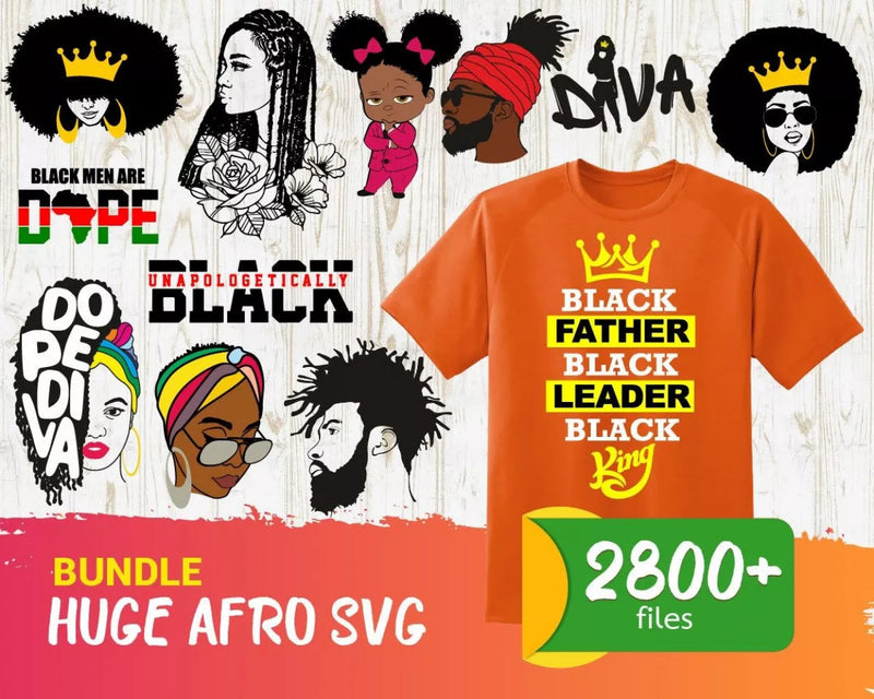 Afro Clipart Bundle, PNG & SVG Files for Cricut & Silhouette