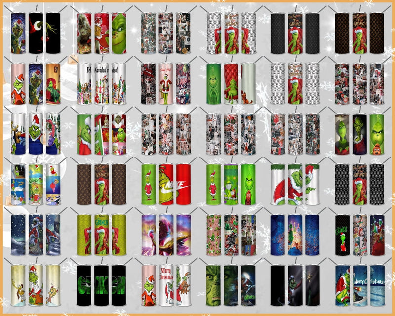 100+ Files The Grinch 20oz skinny tumbler sublimation designs PNG, Christmas Grinch PNG, Christmas 20oz skinny tumbler