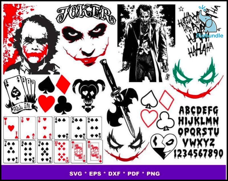 1000+ Joker New bundle SVG, DXF,PNG, Clipart, Cricut , Bundle svg, eps, png, dxf