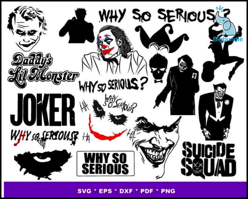 1000+ Joker bundle SVG, DXF,PNG, Clipart, Cricut , Bundle svg, eps, png, dxf