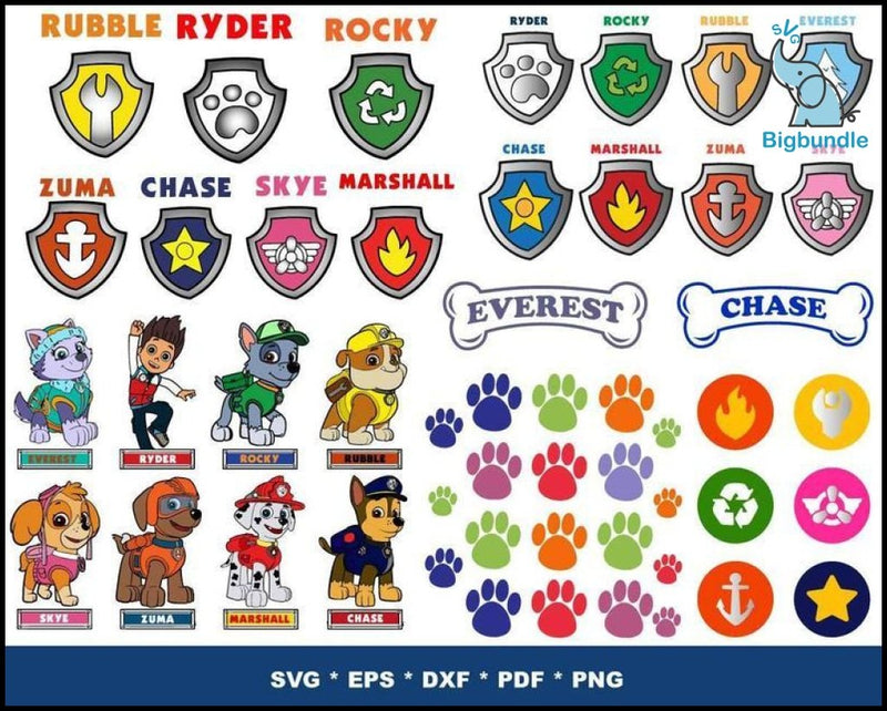 1000+ Paw Patrol SVG new Bundle, Bundle svg, eps, png, dxf