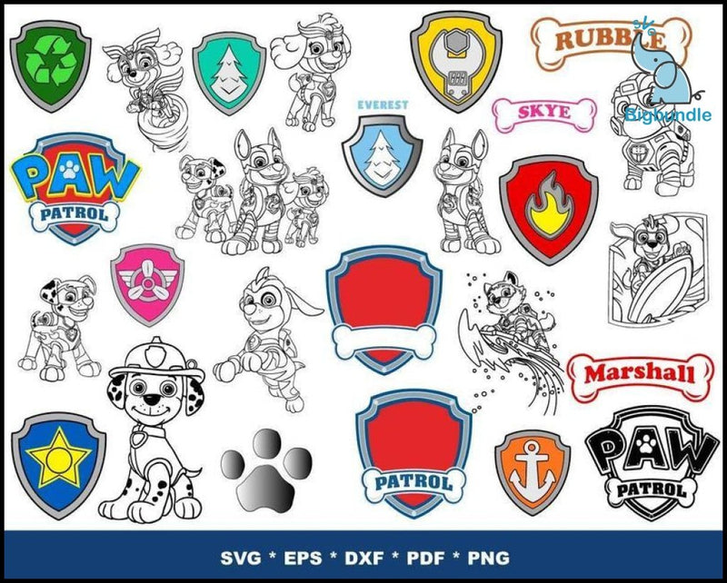 1000+ Paw Patrol SVG new Bundle, Bundle svg, eps, png, dxf