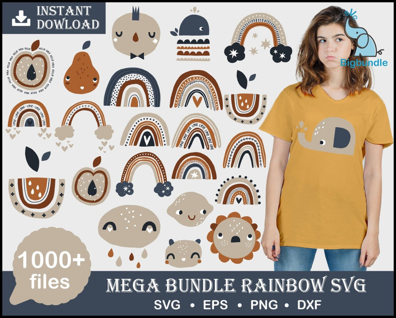 1000+ Rainbow Svg Bundle, Rainbow bundle svg, eps, png, dxf