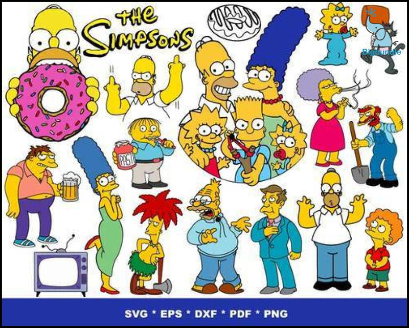 1000+ Simpsons bundle svg Digtial File