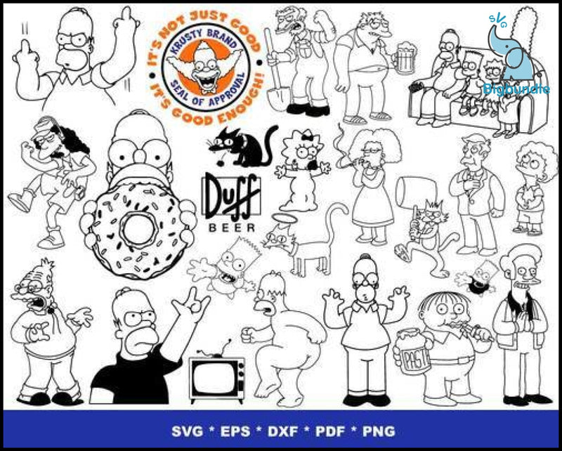 1000+ Simpsons bundle svg Digtial File