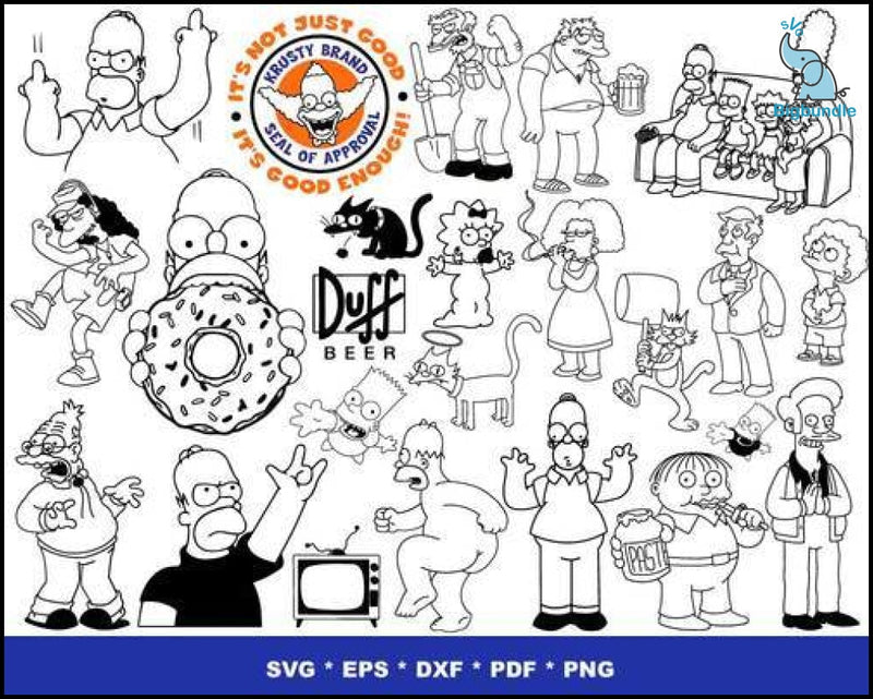 1000+ Simpsons bundle svg Digtial File