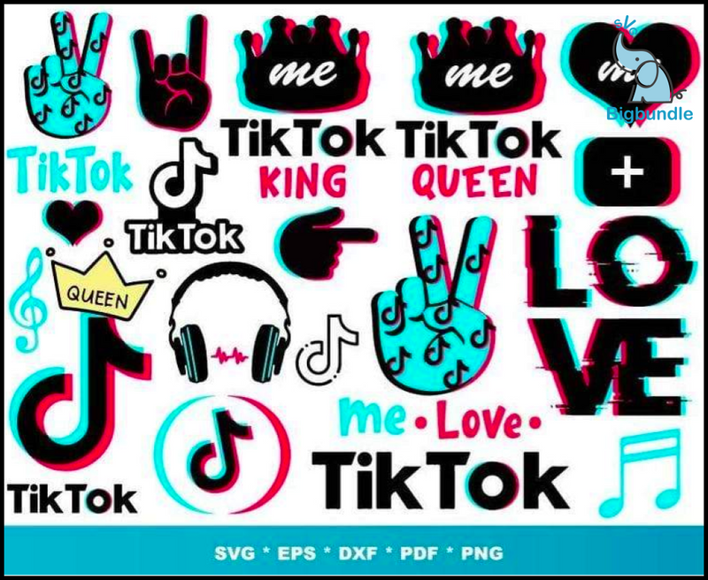 1000+ TikTok Svg Bundle, Bundle svg, eps, png, dxf