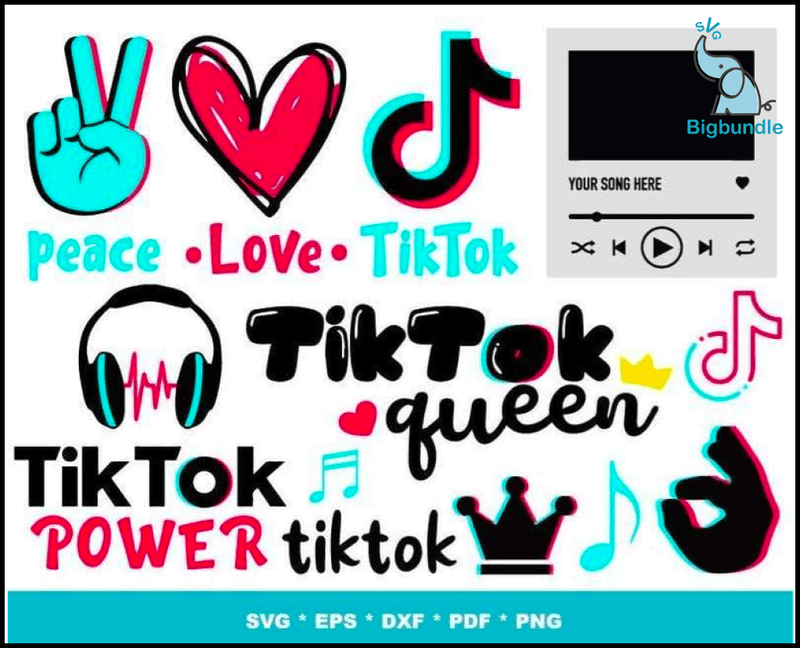 1000+ TikTok Svg Bundle, Bundle svg, eps, png, dxf