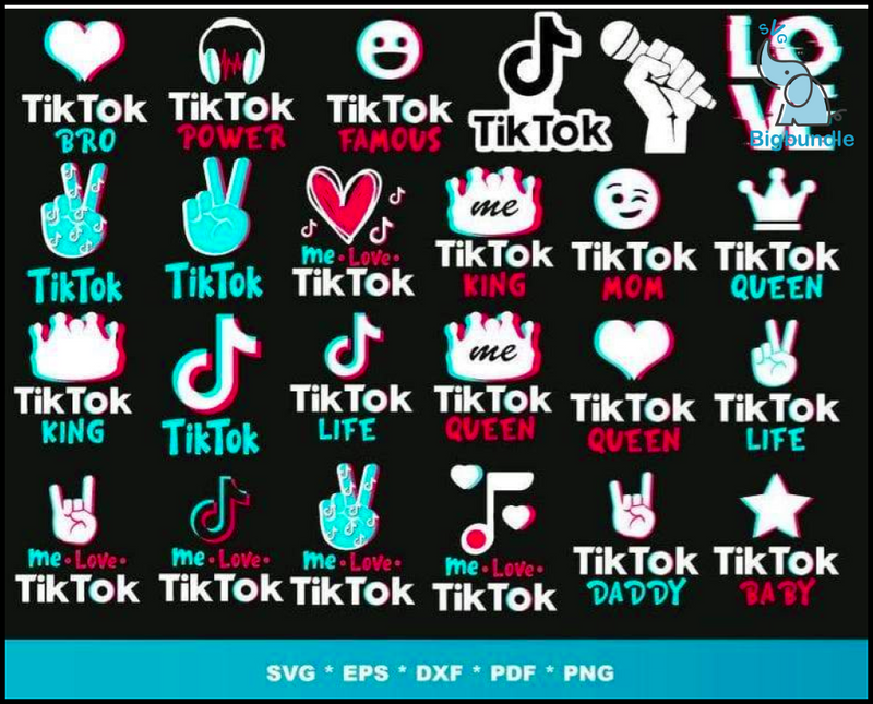 1000+ TikTok Svg Bundle, Bundle svg, eps, png, dxf