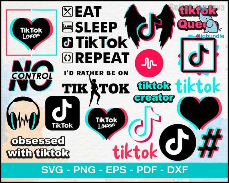 1100+ TikTok Svg Bundle 3.0, Bundle svg, eps, png, dxf