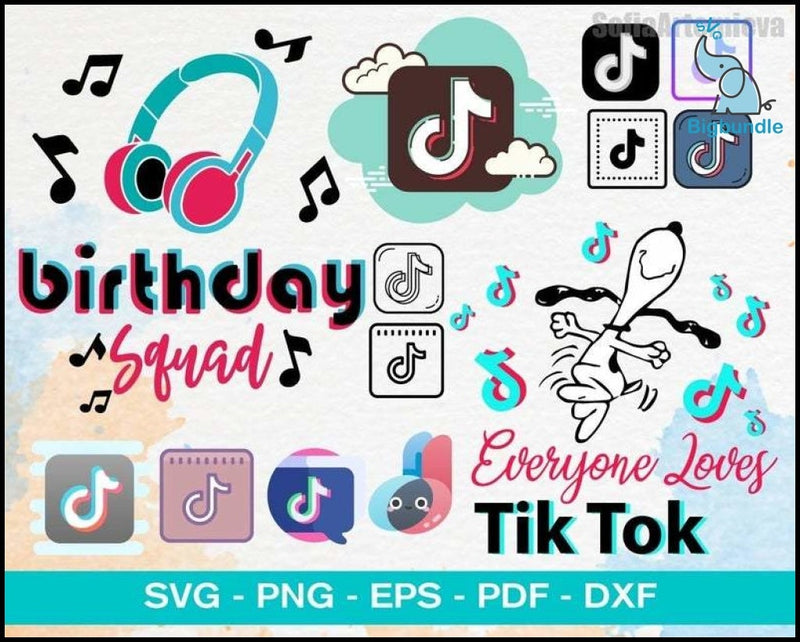 1100+ TikTok Svg Bundle 3.0, Bundle svg, eps, png, dxf