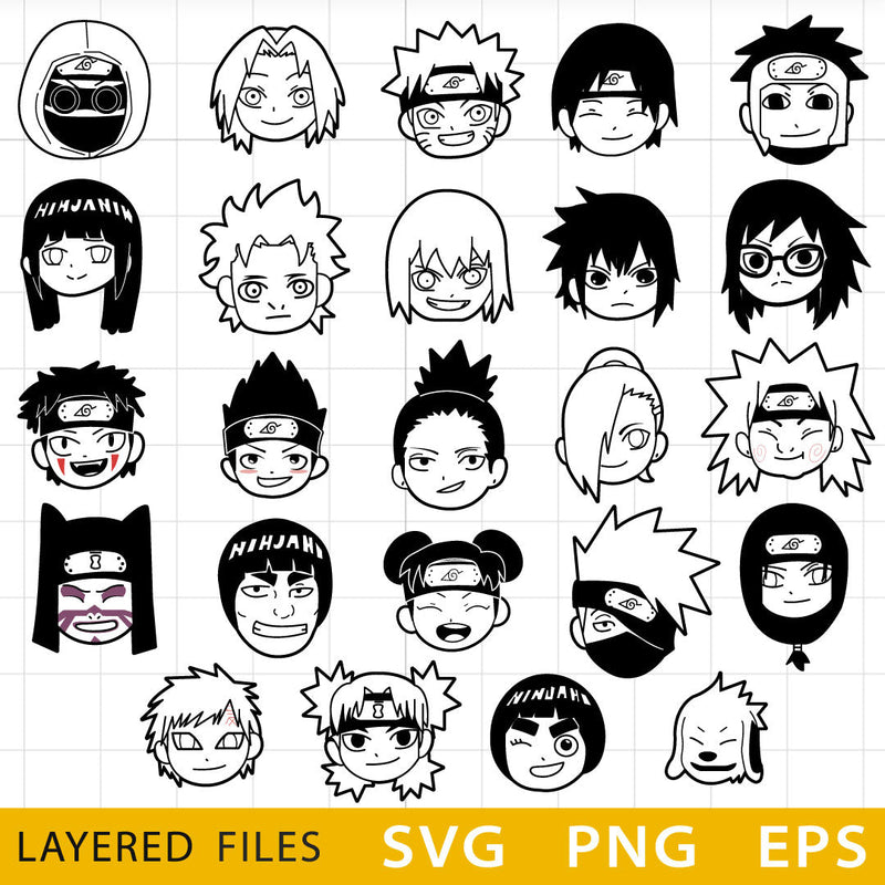 Naruto Anime Layered SVG, Naruto Cricut file, Naruto Cut files, Naruto Layered digital vector file, Naruto Digital