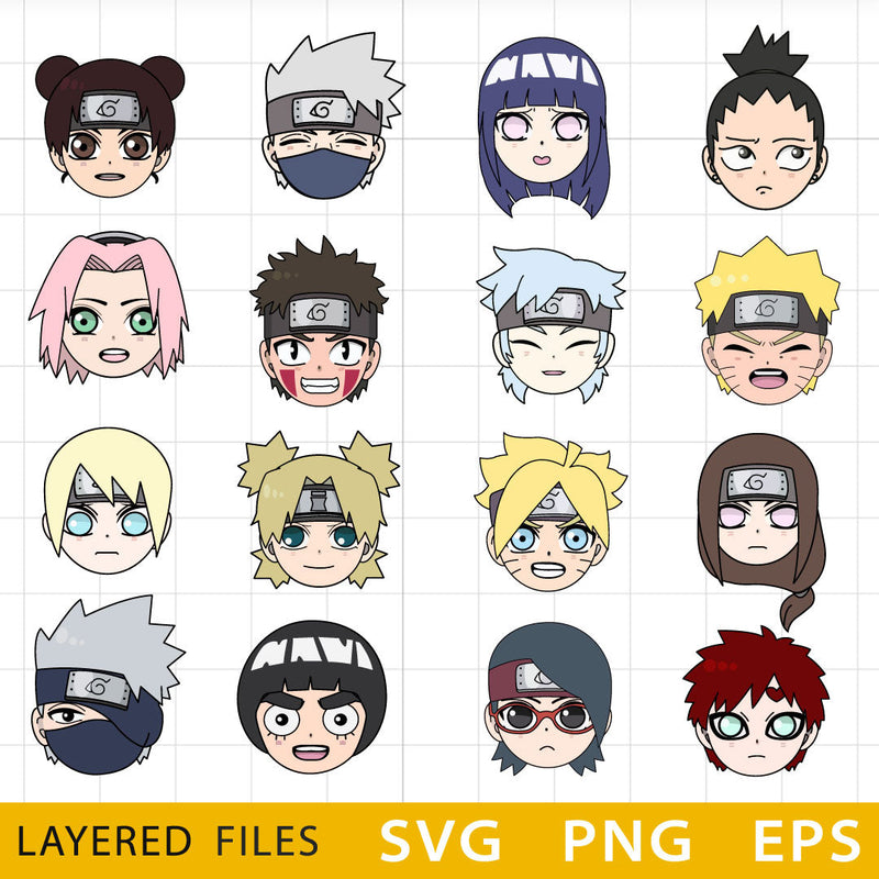 Naruto Anime Layered SVG, Naruto Cricut files, Naruto SVG Cut files, Naruto vector file, Naruto PNG