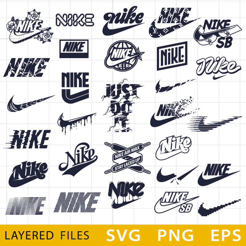 Nike Logo Layered SVG, Nike Air Cricut file, Cut files, Nike digital vector file, Swoosh Digital download, Decor