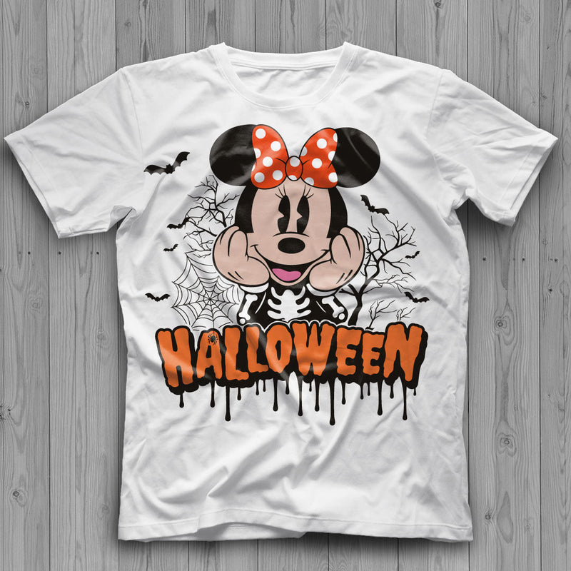 Mickey & Minnie Halloween Skeleton Svg, Disney Halloween Svg, Disney Halloween Party, Minnie SVG, Scary Mickey Clipart