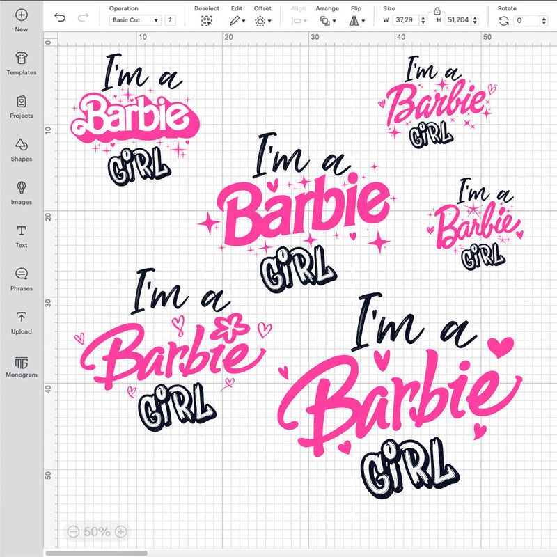 Im A Barbie Girl Bundle SVG, Barbie Cricut file, Barbie birthday svg, Barbie vector file, Barbie Digital download