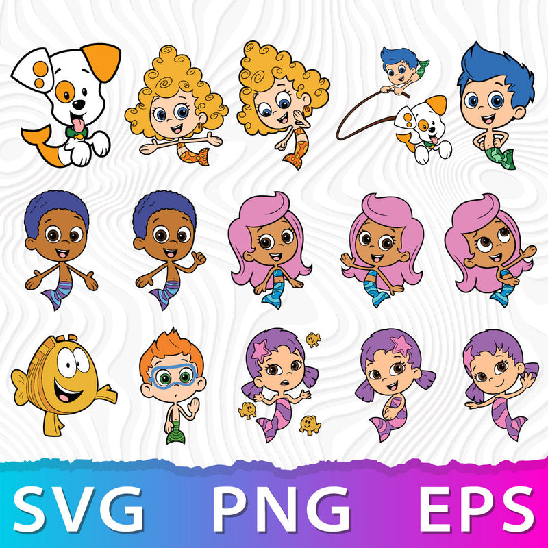 Bubble Guppies SVG Bundle, Bubble Guppies SVG Files For Cricut, Bubble Guppies PNG, Bubble Guppies Clipart