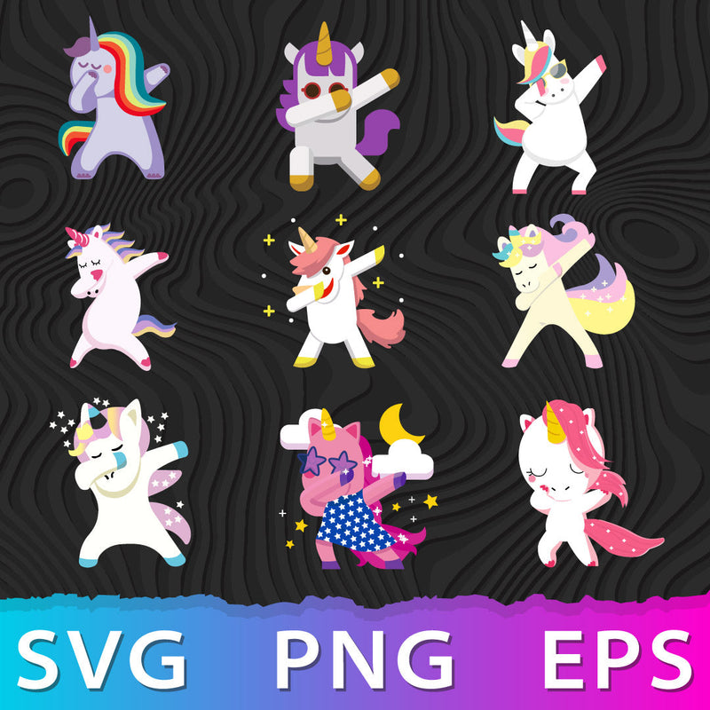 Dabbing Unicorn SVG Bundle, Dabbing Unicorn SVG Files For Cricut, Dabbing Unicorn PNG, Dabbing Unicorn Clipart