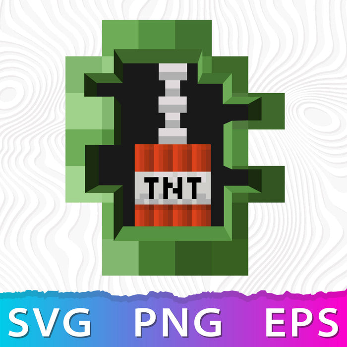 Creeper TNT Logo SVG, Creeper TNT PNG Logo, Creeper TNT Layered SVG