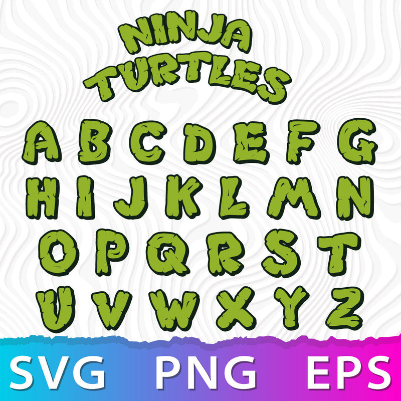 Ninja Turtles Font SVG, Ninja Turtles Alphabet PNG, Ninja Turtles Letters SVG