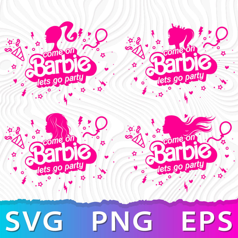 Barbie Party SVG Bundle, Barbie Logo PNG, Barbie SVG Files Cricut, Barbie PNG Transparent