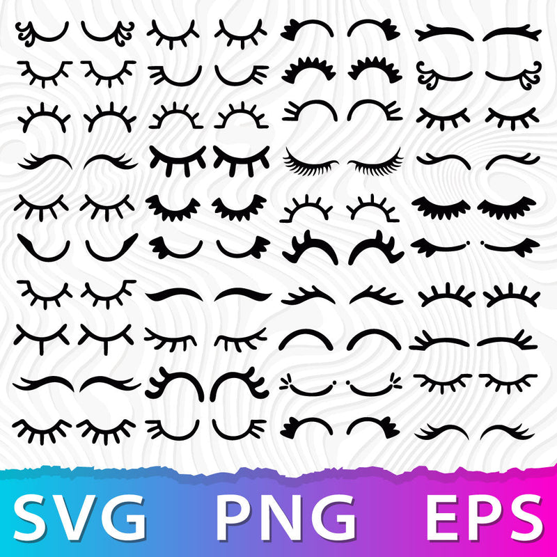 Eyelash Bundle SVG, Lashes PNG, Bundle Of Lashes SVG