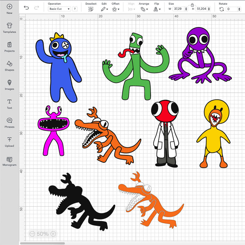 Rainbow Friends Characters SVG, Rainbow Friends Cricut, Rainbow Friends PNG, Rainbow Friends Vector
