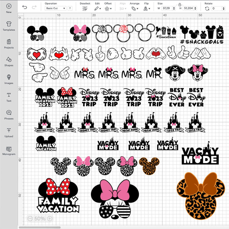 Mickey Mouse SVG, Minnie Mouse Face SVG, Minnie Ears SVG, Mickey Mouse SVG For Cricut