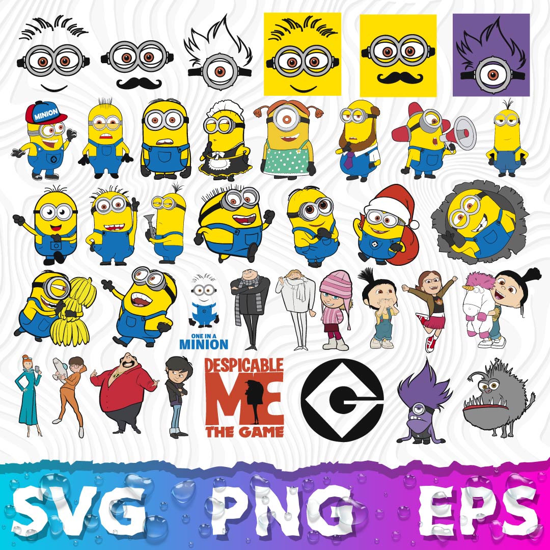 Minions Svg Bundle Minion Clipart Minion Cricut Files Minion Face S — Inspire Arty 7334