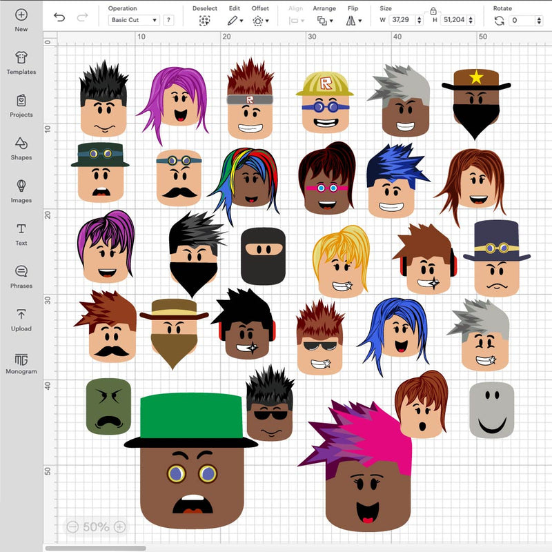 Roblox Face SVG Bundle, Roblox Face Clipart, Roblox Man Face PNG, Roblox Cricut Files