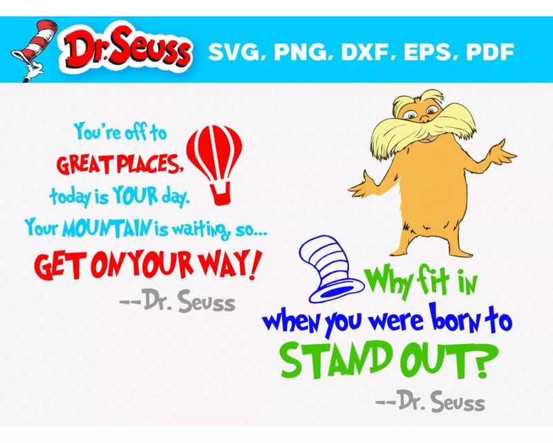 Dr. Seuss Clipart Bundle, Dr. Seuss PNG, Dr. Seuss SVG Cut Files for Cricut & Silhouette