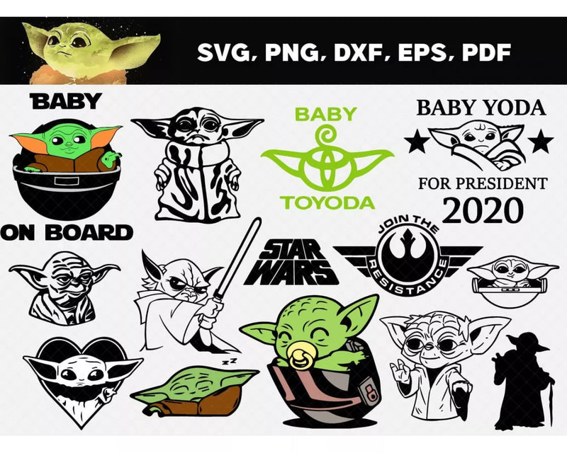 Baby Yoda Svg Cut Files, Baby Yoda Cricut Files, Baby Yoda Clipart