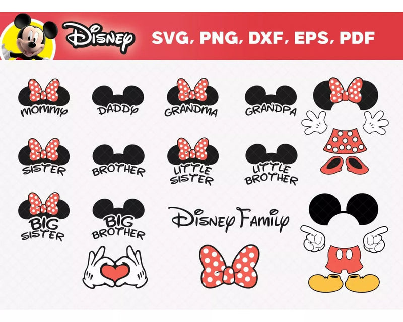 Minnie SVG, Mickey Head SVG, Mickey Face SVG, Mickey Mouse Cricut SVG, Minnie Silhouette SVG