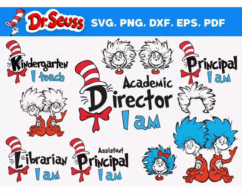 Dr Seuss SVG, Dr Seuss SVG For Cricut, Dr Seuss PNG, Dr Seuss Cut Files, Dr Seuss Clipart Bundle