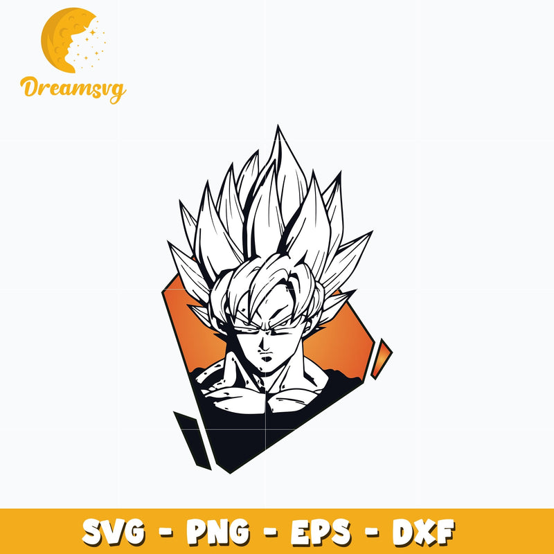 Son Goku Black White Svg, Dragon Ball Svg