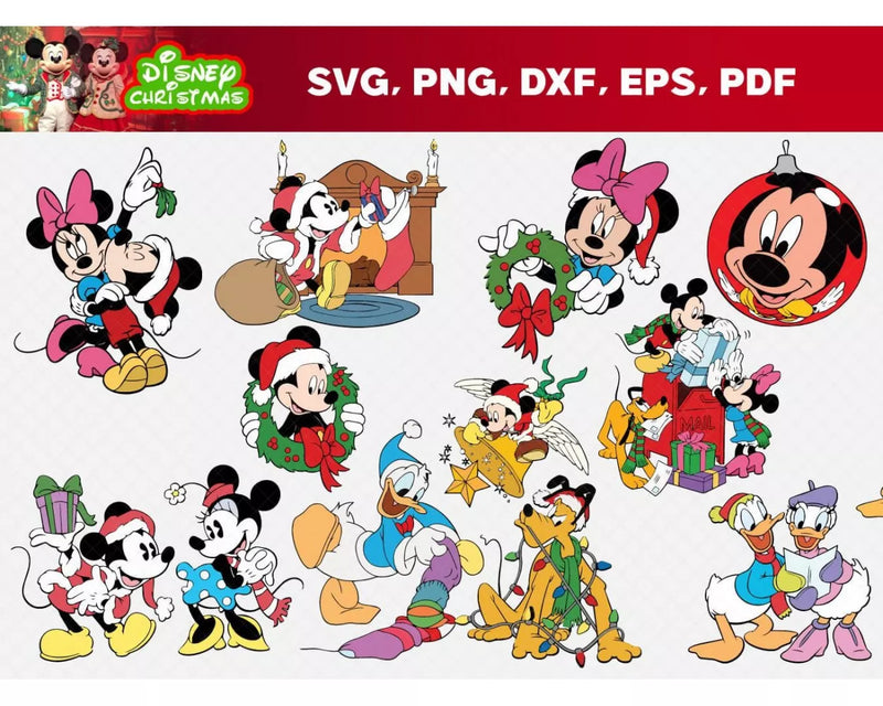 Mickey Christmas SVG, Disney Christmas SVG, Minnie Christmas SVG, Mickey Mouse Cricut Designs