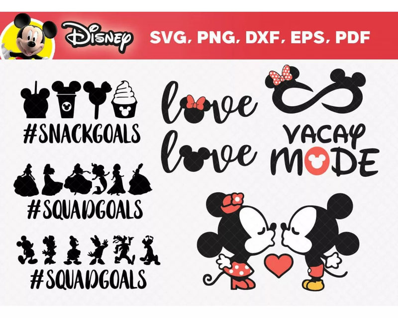 Disney Clipart Bundle, PNG & SVG Cut Files for Cricut / Silhouette