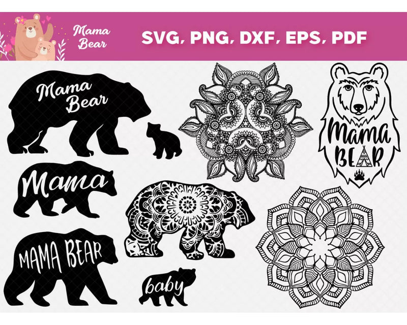 Mama Bear SVG Bundle 50+ Files For Cricut & Silhouette