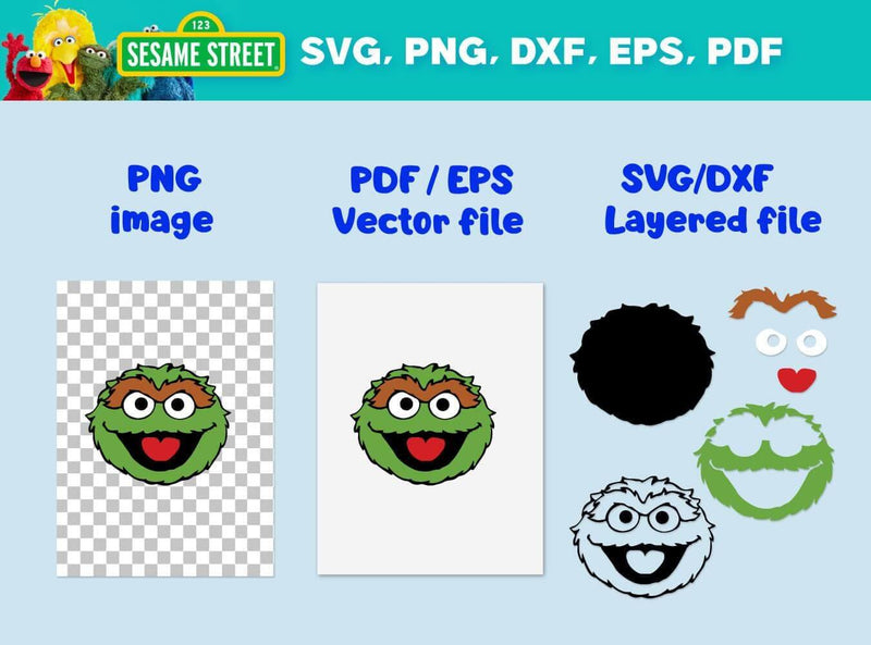 Sesame Street Clipart Bundle, PNG & SVG Cut Files for Cricut / Silhouette