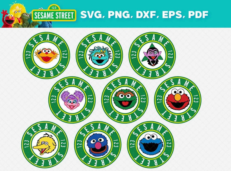 Sesame Street Clipart Bundle, PNG & SVG Cut Files for Cricut / Silhouette