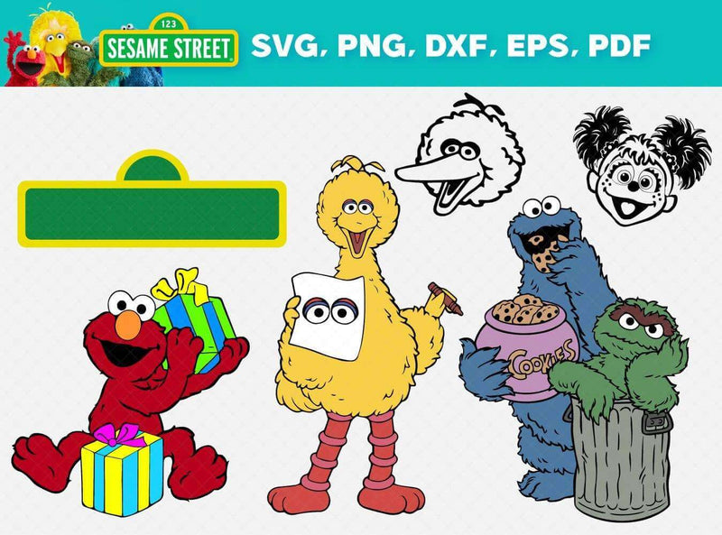 Sesame Street Clipart Bundle, PNG & SVG Cut Files for Cricut / Silhouette