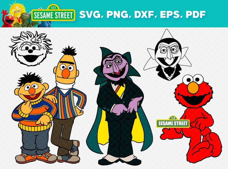 Sesame Street Clipart Bundle, PNG & SVG Cut Files for Cricut / Silhouette