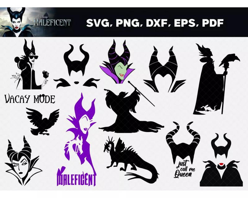 Maleficent SVG, Maleficent SVG For Cricut, Maleficent Silhouette, Maleficent PNG Transparent, Maleficent Clipart