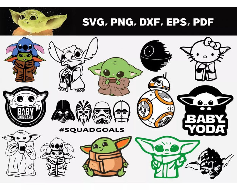 Baby Yoda Svg Cut Files, Baby Yoda Cricut Files, Baby Yoda Clipart