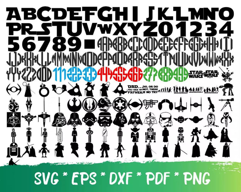 Star Wars Clipart Bundle, PNG & SVG Cut Files for Cricut & Silhouette