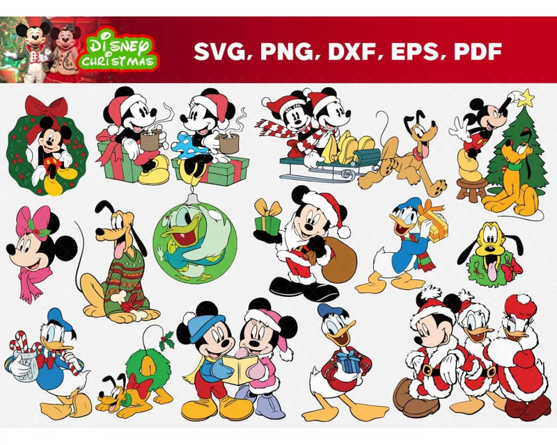 Mickey Christmas SVG, Disney Christmas SVG, Minnie Christmas SVG, Mickey Mouse Cricut Designs