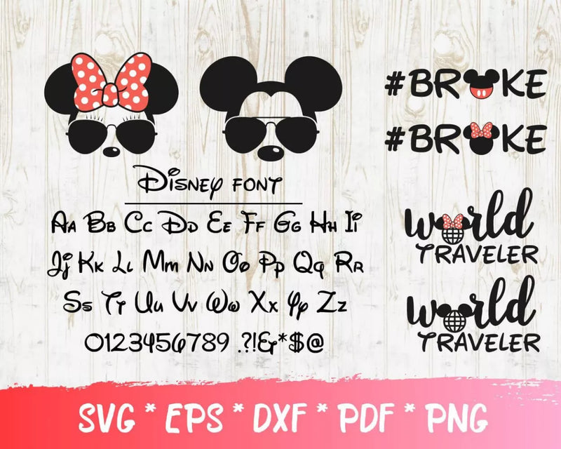 Disney Clipart Bundle, PNG & SVG Cut Files for Cricut / Silhouette