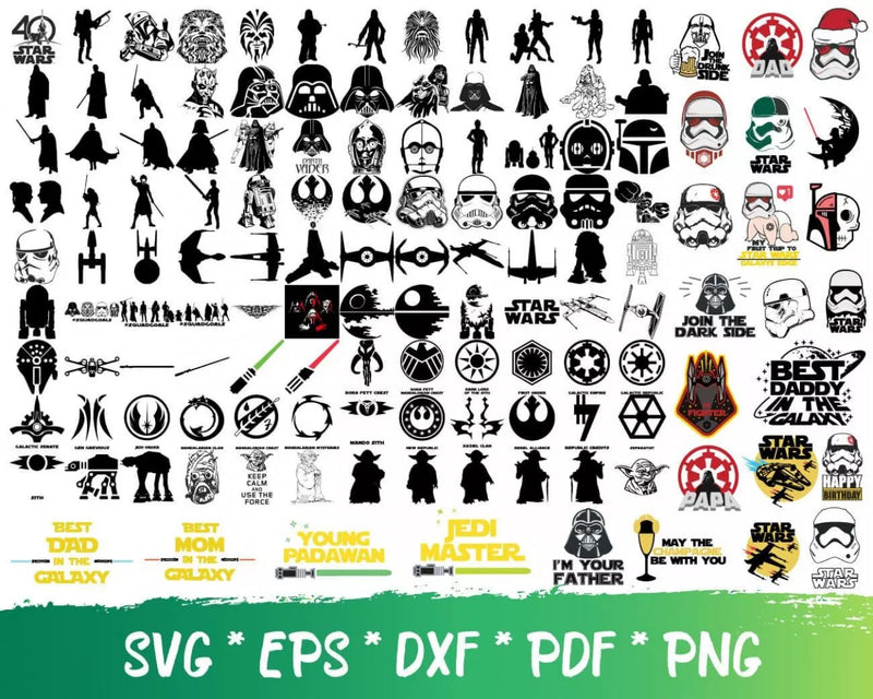 Star Wars Clipart Bundle, PNG & SVG Cut Files for Cricut & Silhouette