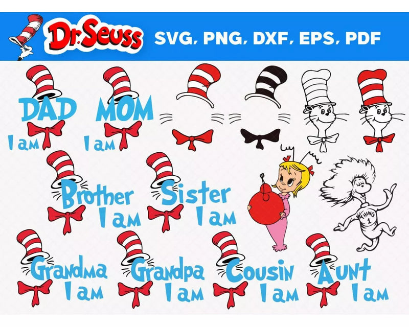 Dr Seuss SVG, Dr Seuss SVG For Cricut, Dr Seuss PNG, Dr Seuss Cut Files, Dr Seuss Clipart Bundle