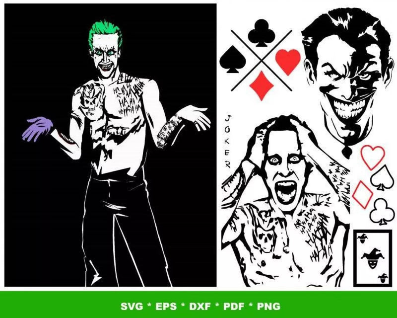 Joker Clipart Bundle, PNG & SVG Cut Files for Cricut & Silhouette